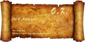 Orf Kevin névjegykártya